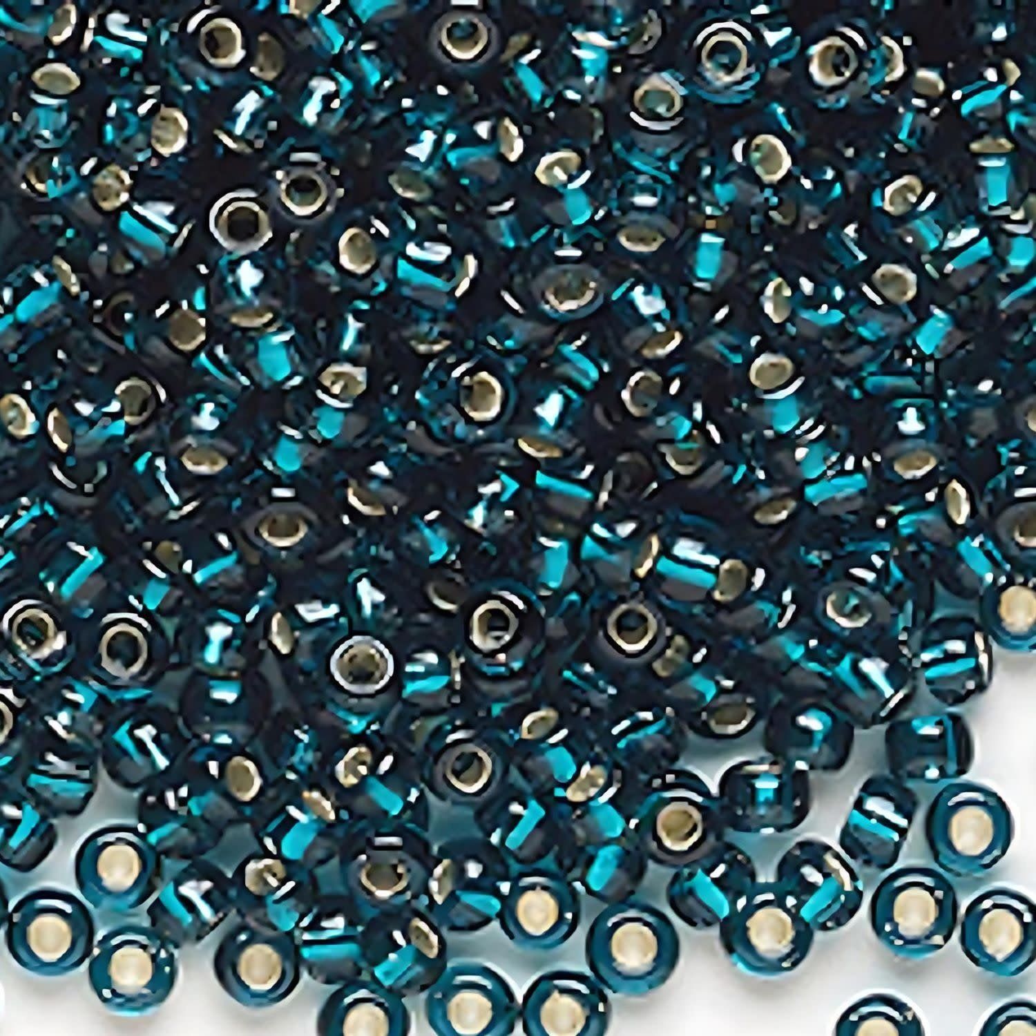 #8 Miyuki Seed Beads - Silver Lined Dark Teal, 8-930-TB, Approx 858 Beads/22 Grams, 1 five inch tube