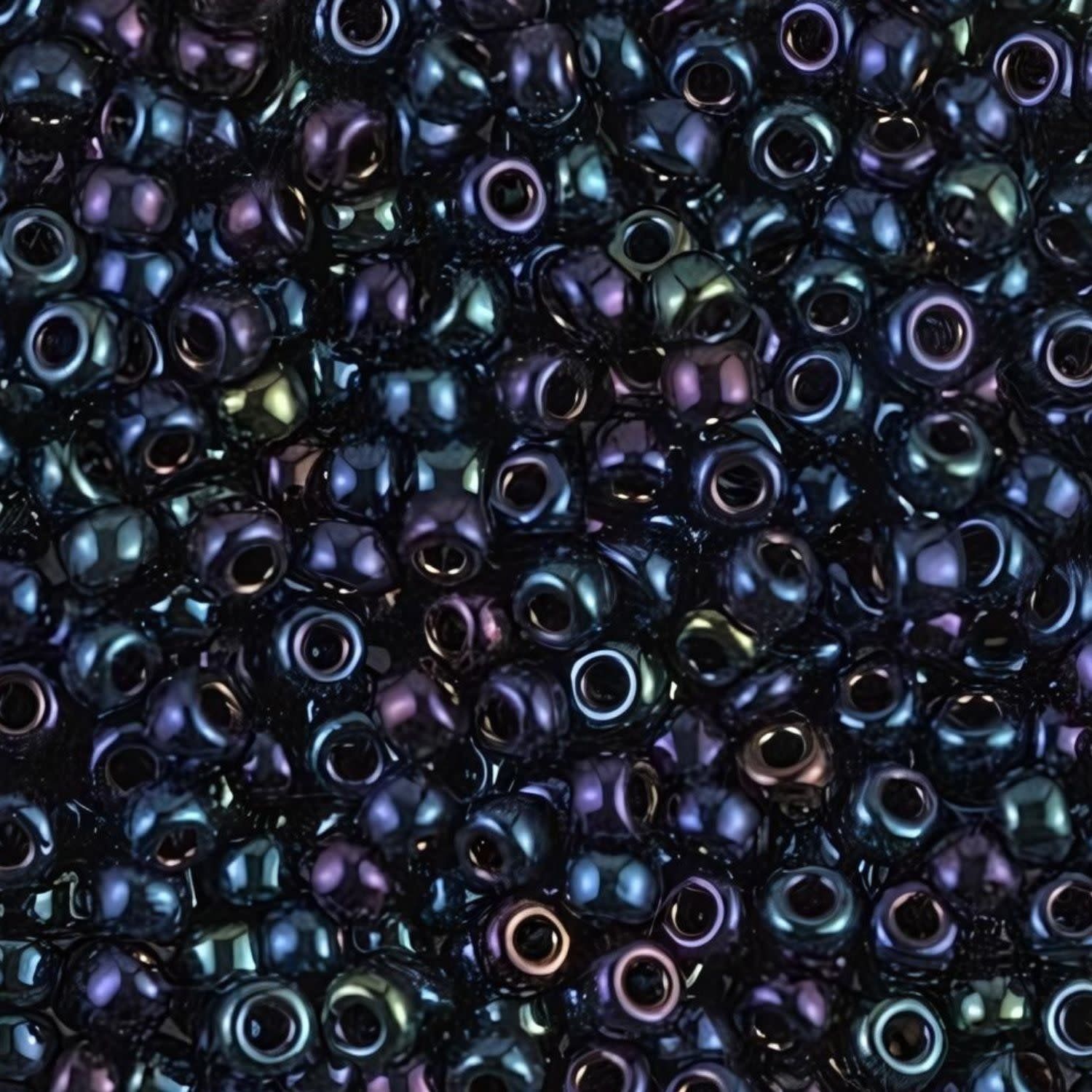 #8 Miyuki Seed Beads - Metallic Dark Blue Iris, 8-9452-TB, Approx 858 Beads/22 Grams, 1 five inch tube