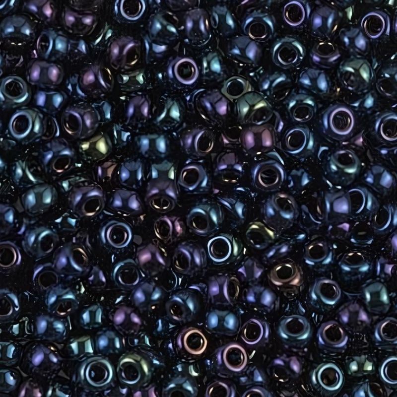 #8 Miyuki Rocailles Seed Beads - Metallic Dark Blue Iris, Approx 440 Beads, 10 Grams/0.35oz