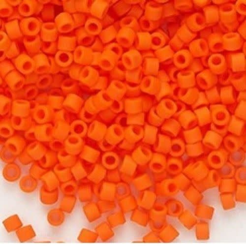 #11 Delica Seed Beads, Matte Opaque Orange, DB752-TB, Approx 1440 Beads, 1 two inch tube, 7.2 grams