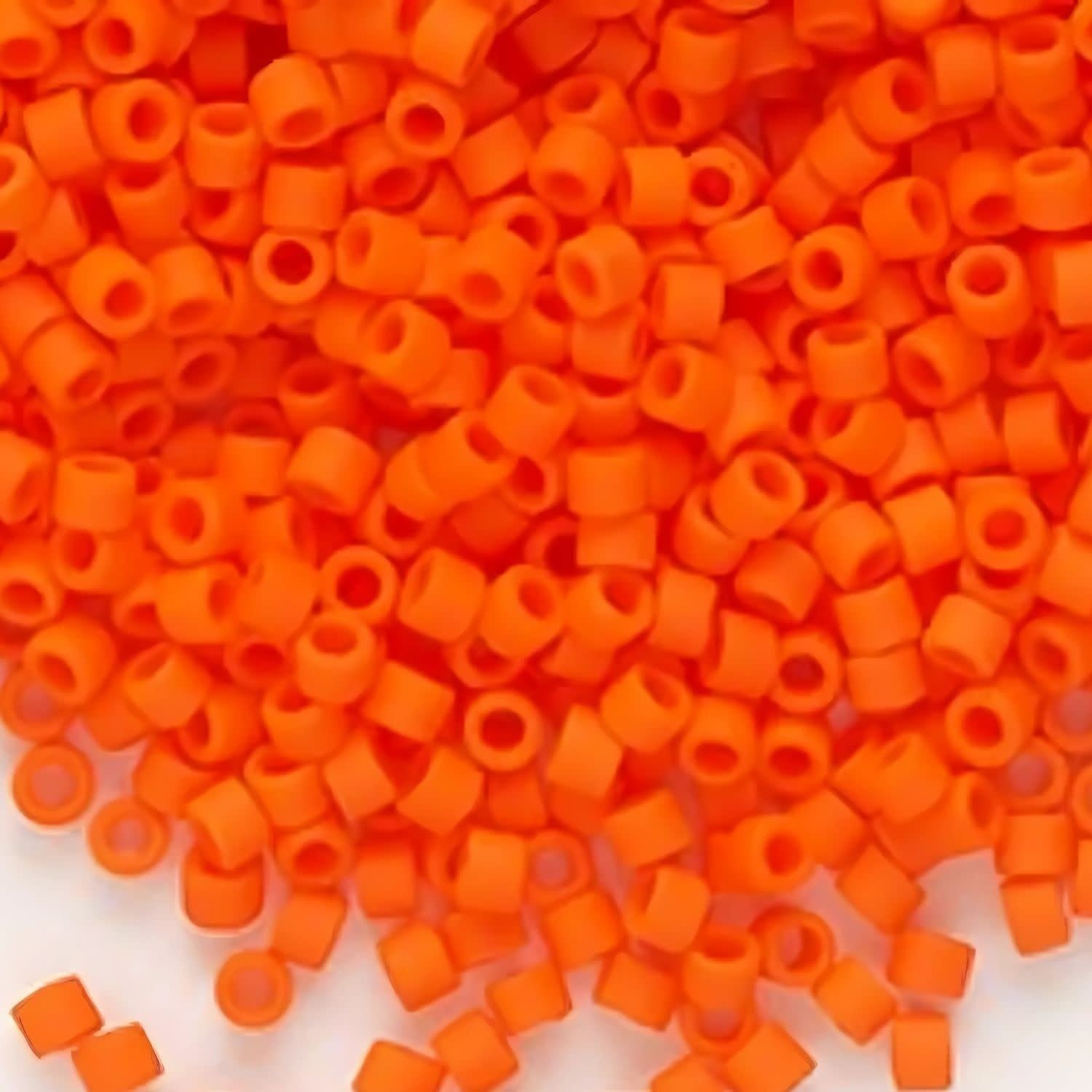 #11 Delica Seed Beads, Matte Opaque Orange, DB752-TB, Approx 1440 Beads, 1 two inch tube, 7.2 grams