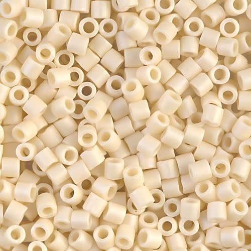 #11 Delica Seed Beads, Matte Opaque Cream Ab/Rainbow, DB883-TB, Approx 1440 Beads, 1 two inch tube, 7.2 grams