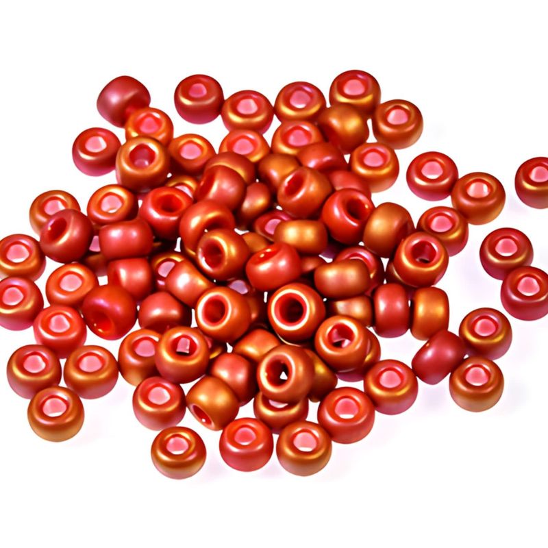 #8 Miyuki Seed Beads - Frosted Opaque Glaze Cardinal Rainbow/AB, 8-94695-TB, Approx 858 Beads/22 Grams, 1 five inch tube