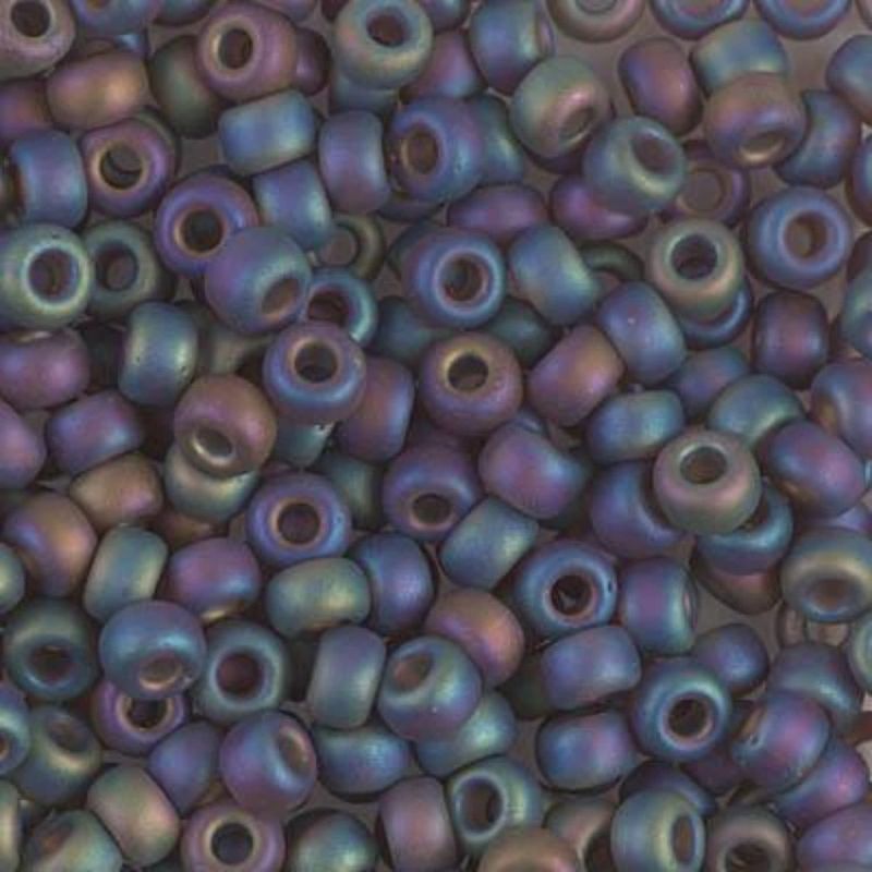 #6 Miyuki Seed Beads - Matte Transparent Brown Rainbow/AB, 6-9135FR-TB, Approx 240 Beads, 1 five inch tube, 20 grams