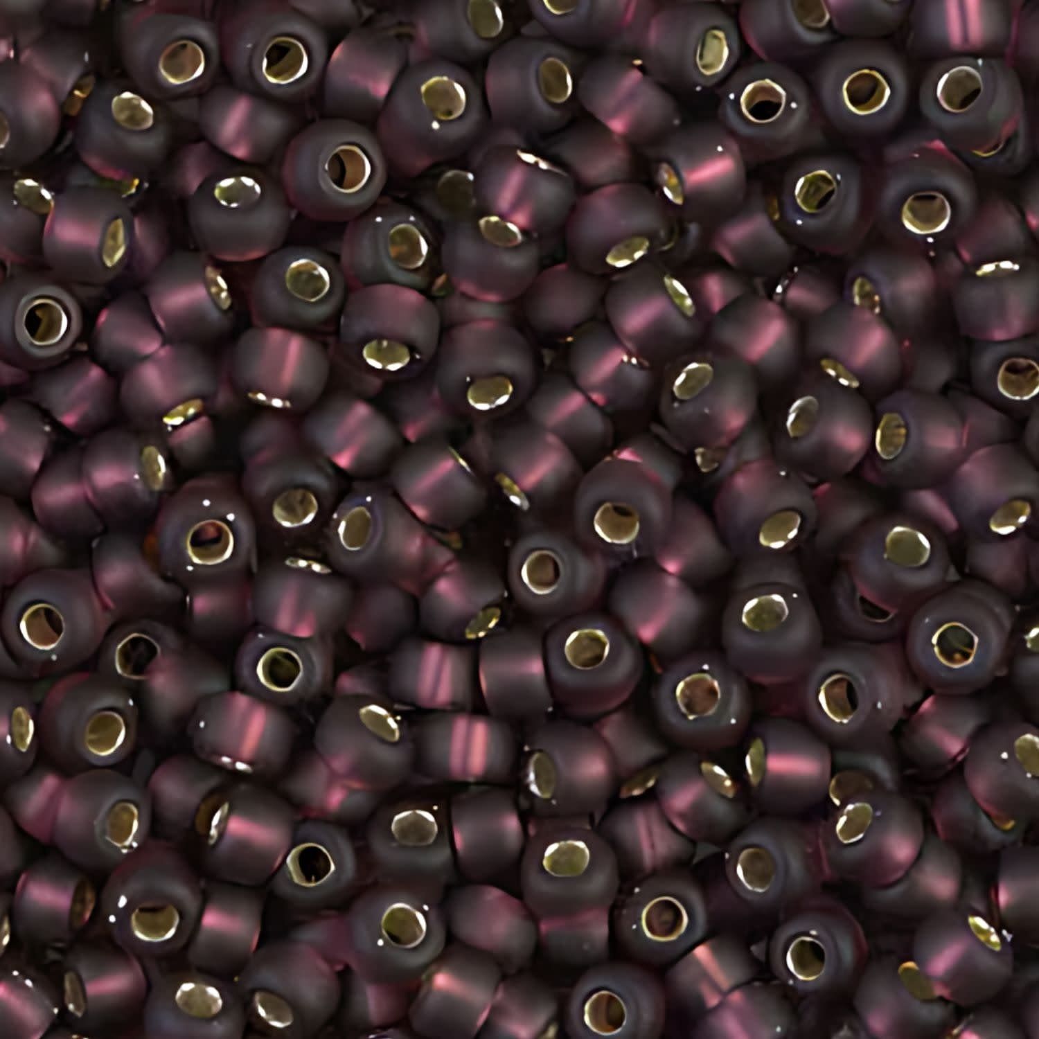 #6 Miyuki Seed Beads - Matte Silver Lined Dark Smoky Amethyst, 6-913F-TB, Approx 240 Beads, 1 five inch tube, 20 grams