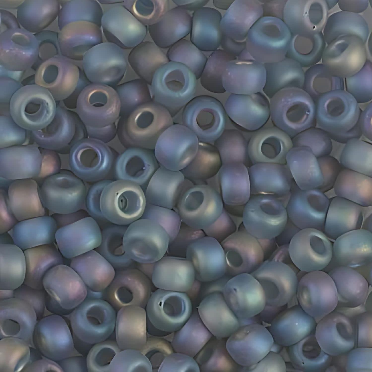 #6 Miyuki Seed Beads - Matte Transparent Grey Rainbow/AB, 6-9152FR-TB, Approx 240 Beads, 1 five inch tube, 20 grams