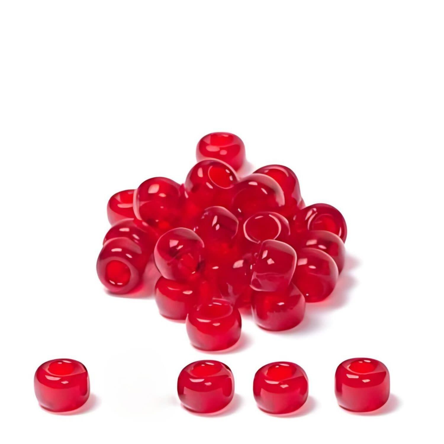 #6 Miyuki Seed Beads - Transparent Ruby Red, 6-9141-TB, Approx 240 Beads, 1 five inch tube, 20 grams