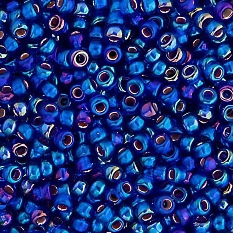 #11 Miyuki Seed Beads - Silver Lined Cobalt Ab, 11-91020-TB, Approx 24 Grams, 1 five inch tube