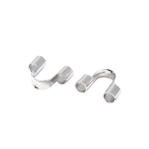 Stainless Steel Wire Guards/Wire Protectors, Approx 100pcs, 5x6.6x2mm, 1.5mm hole, 7gms/0.25oz