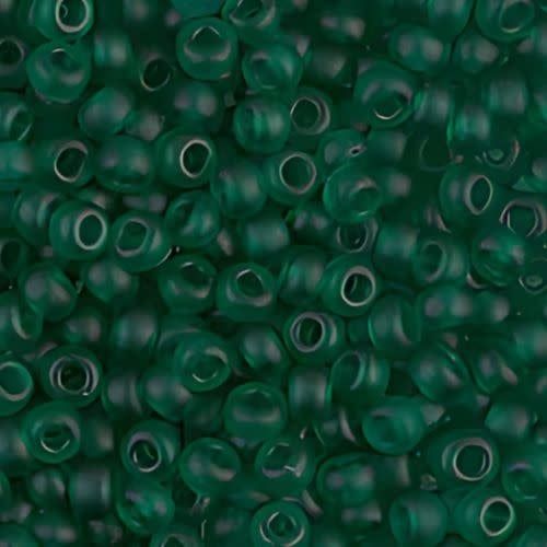 #8 Miyuki Seed Beads - Matte Transparent Emerald, 8-9147F-TB, Approx 858 Beads/22 Grams, 1 five inch tube