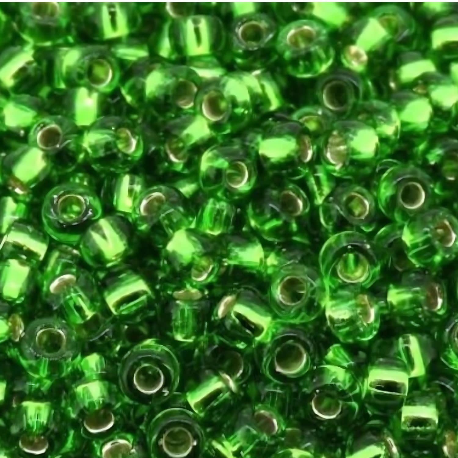 #8 Miyuki Seed Beads - Silver Lined Light Green, 8-915-TB, Approx 858 Beads/22 Grams, 1 five inch tube