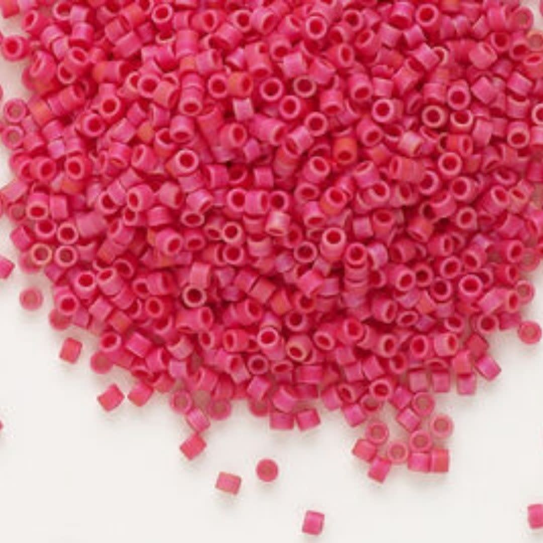 #11 Delica Seed Beads, Matte Opaque Luster Red, DB362-TB, Approx 1440 Beads, 1 two inch tube, 7.2 grams