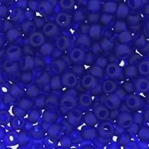 #8 Miyuki Seed Beads - Matte Transparent Cobalt Blue, 8-9151F-TB, Approx 858 Beads/22 Grams, 1 five inch tube
