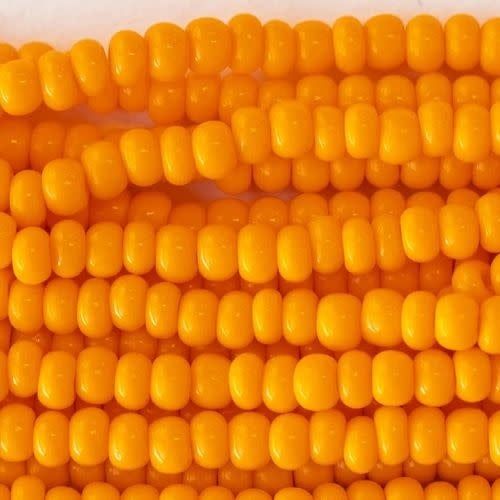 #6 Czech Seed Beads, Opaque Light Orange, 6 Strands, Approx 1090 Beads, 4x3.5mm, 74gms/2.61oz