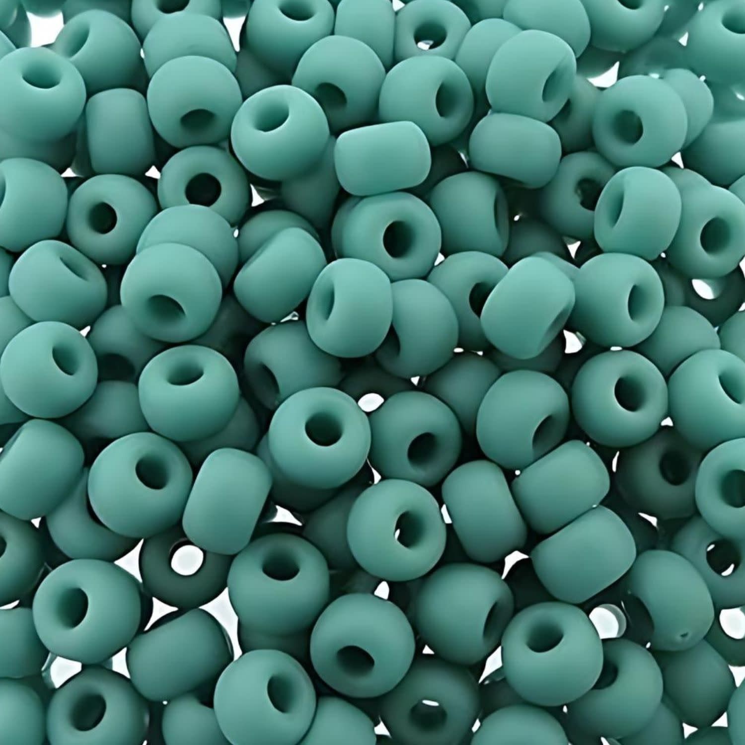 #6 Miyuki Seed Beads - Matte Opaque Turquoise, 6-91251-TB, Approx 240 Beads, 1 five inch tube, 20 grams