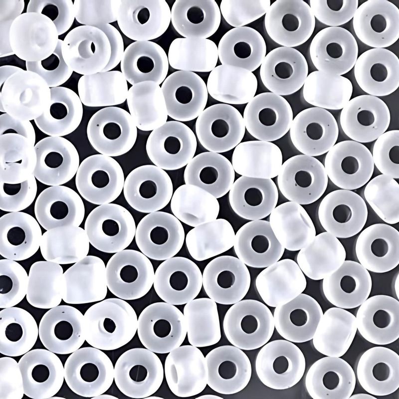 #6 Miyuki Seed Beads - Matte Transparent Crystal, 6-9131F-TB, Approx 240 Beads, 1 five inch tube, 20 grams