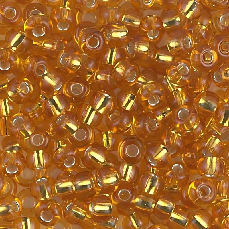 #6 Miyuki Seed Beads - Silver Lined Topaz, 6-9133S-TB, Approx 240 Beads, 1 five inch tube, 20 grams