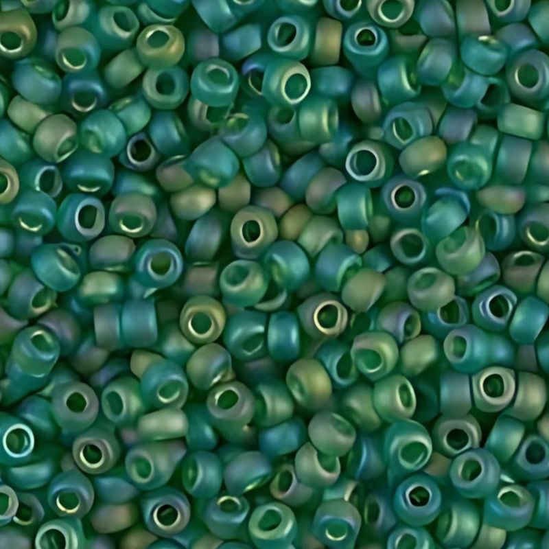 #11 Miyuki Seed Beads - Matte Transparent Green Ab, 11-9146Fr-TB, Approx 24 Grams, 1 five inch tube