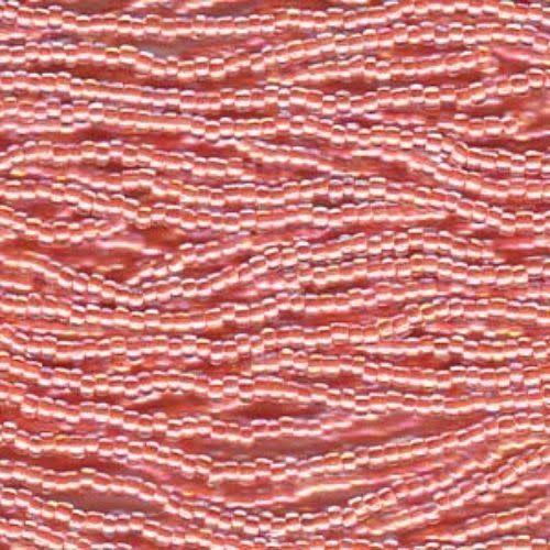 #8 Czech Seed Beads, Peach Ceylon Ab, 6 Strands, Approx 1330 beads, 3x2.5mm, 37gms/1.31oz