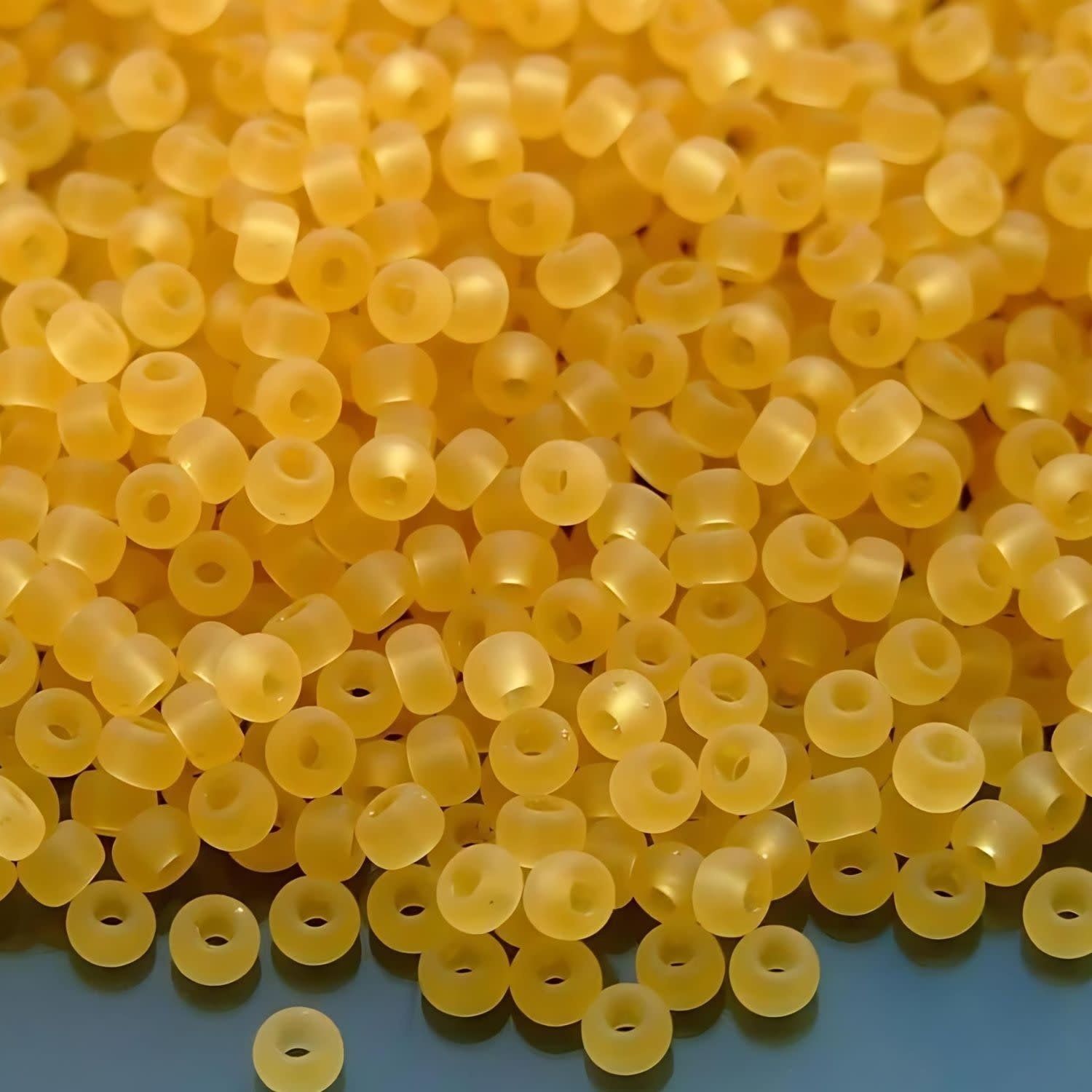 #6 Miyuki Seed Beads - Matte Transparnet Light Topaz, 6-9132F-TB, Approx 240 Beads, 1 five inch tube, 20 grams