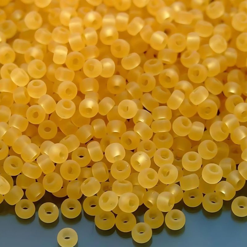 #6 Miyuki Seed Beads - Matte Transparnet Light Topaz, 6-9132F-TB, Approx 240 Beads, 1 five inch tube, 20 grams
