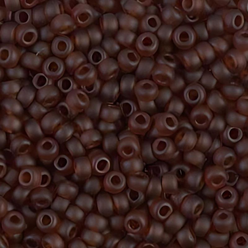 #6 Miyuki Seed Beads - Matte Transparent Dark Topaz, 6-9134F-TB, Approx 240 Beads, 1 five inch tube, 20 grams