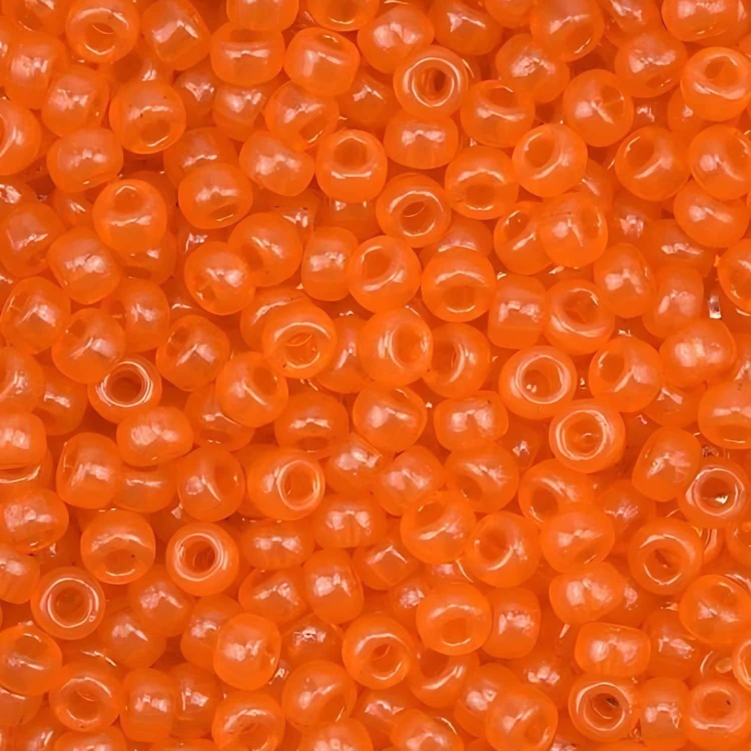 #6 Miyuki Seed Beads - Transparent Orange, 6-9138-TB, Approx 240 Beads, 1 five inch tube, 20 grams