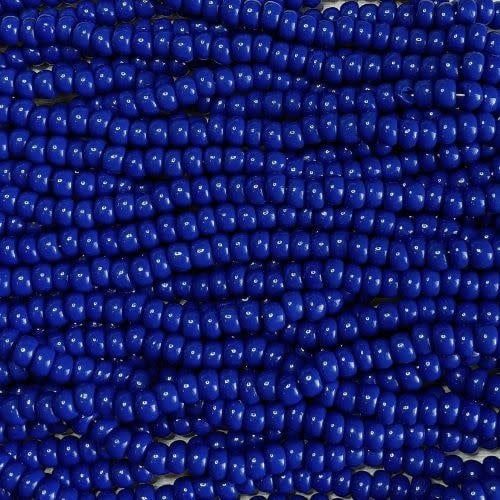 #8 Czech Seed Beads, Opaque Blue, 6 Strands, Approx 1330 beads, 3x2.5mm, 37gms/1.31oz