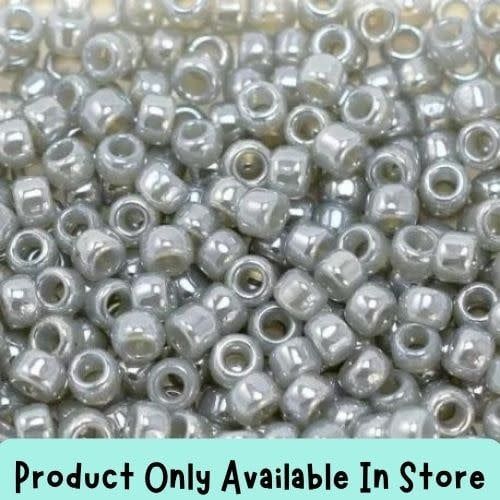 #8 Toho Seed Beads, Ceylon Smoke Grey, 3x3mm, 19 Grams/0.67oz, in store only