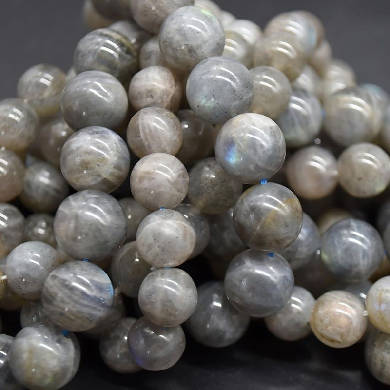 8mm Labradorite, 15&#39;&#39; Strand, 48 Beads, Round, Natural, 1mm Hole, Gemstones, 1.34oz
