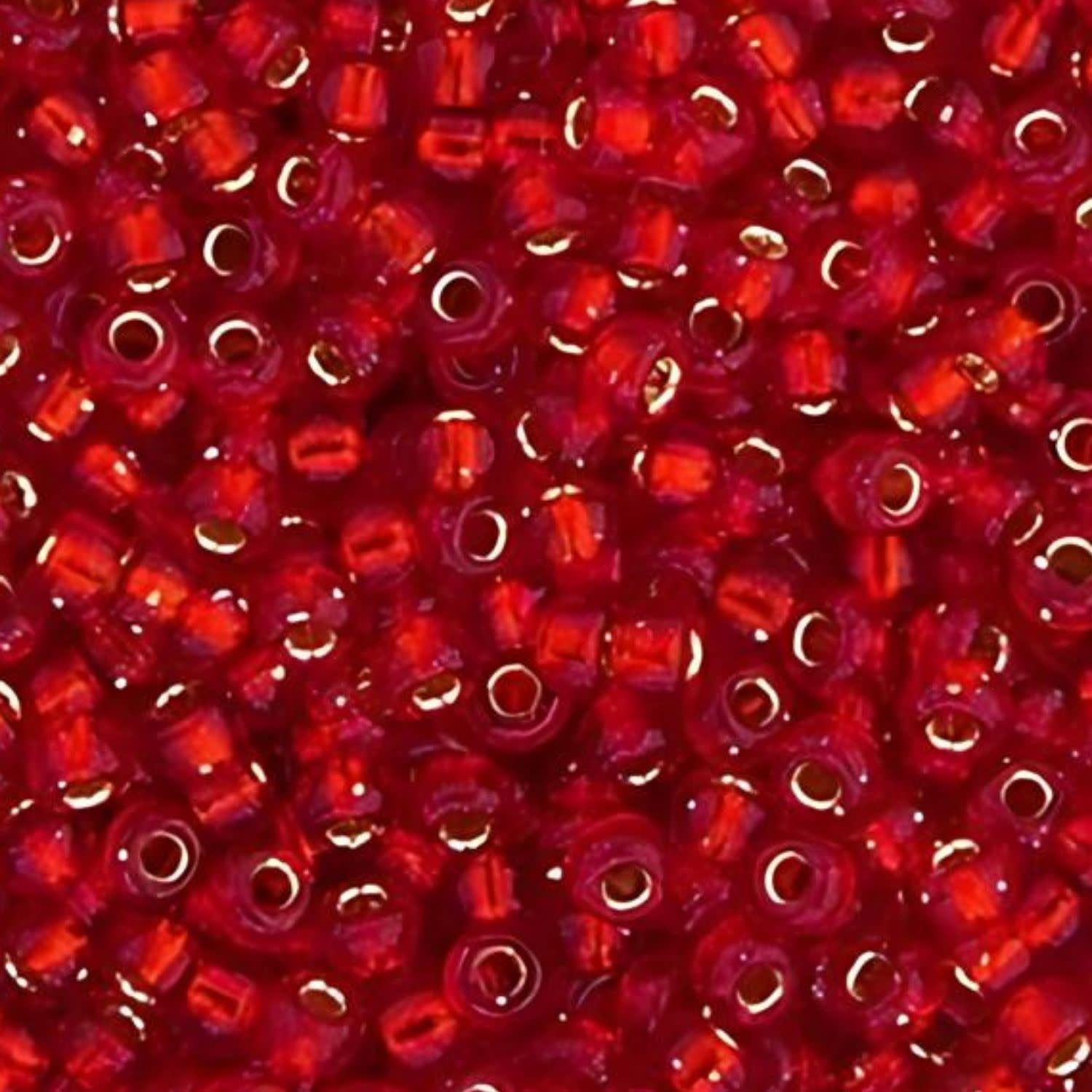 #11 Miyuki Seed Beads - Silver Lined Flame Red, 11-910-TB, Approx 24 Grams, 1 five inch tube