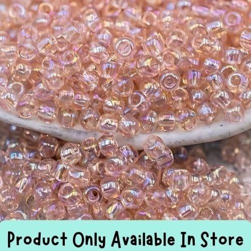#11 Toho Seed Beads, Transparent Rainbow Rosaline, 2x2mm, 19 Grams/0.67oz, in store only