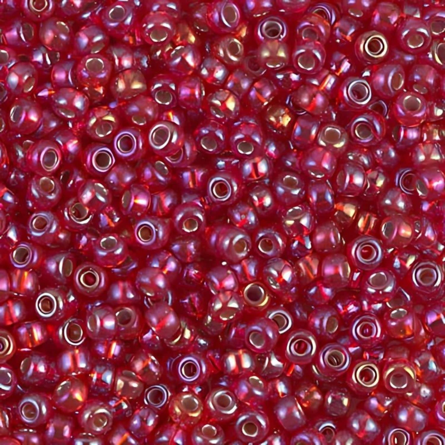 #11 Miyuki Seed Beads - Silver Lined  Flame Red Ab, 11-91010-TB, Approx 24 Grams, 1 five inch tube