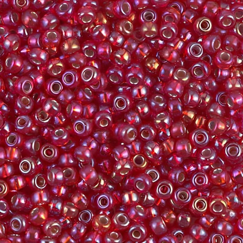 #11 Miyuki Seed Beads - Silver Lined  Flame Red Ab, 11-91010-TB, Approx 24 Grams, 1 five inch tube