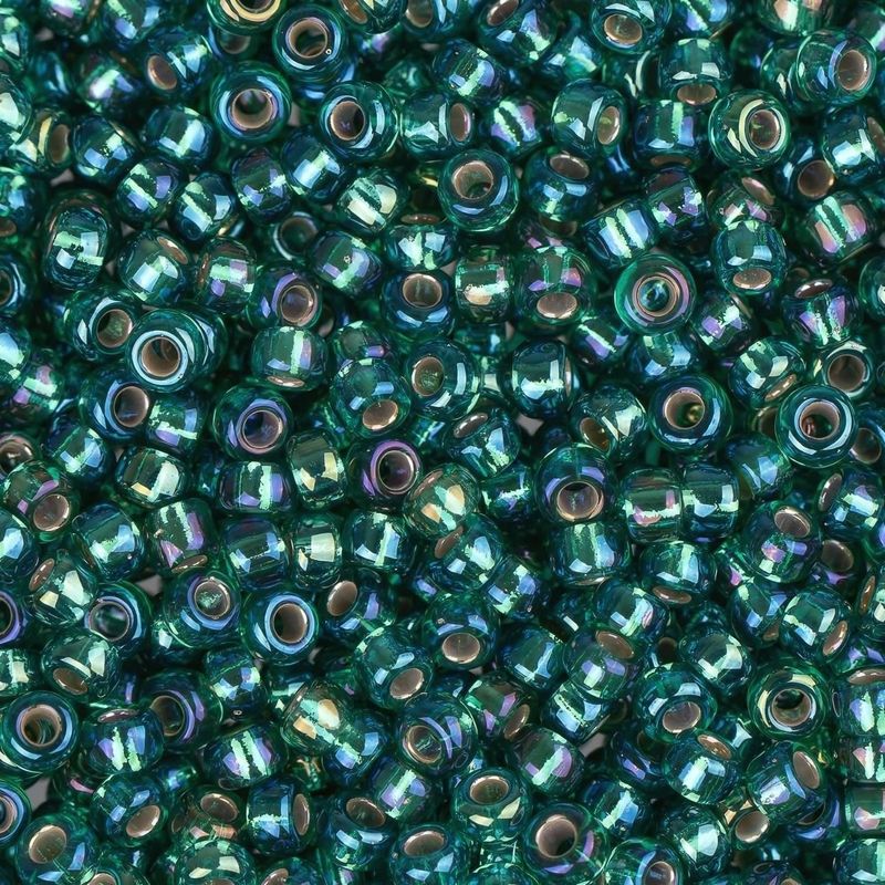 #11 Miyuki Seed Beads - Silver Lined Emerald Ab, 11-91017-TB, Approx 24 Grams, 1 five inch tube