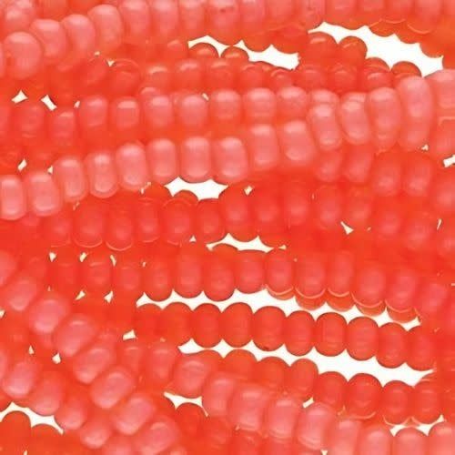 #6 Czech Seed Beads, Salmon Opal Solgel, 6 Strands, Approx 1090 Beads, 4x3.5mm, 74gms/2.61oz
