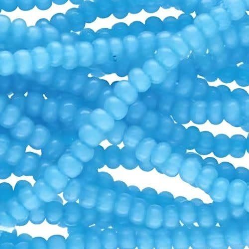 #6 Czech Seed Beads, Aqua Opal Solgel, 6 Strands, Approx 1090 Beads, 4x3.5mm, 74gms/2.61oz