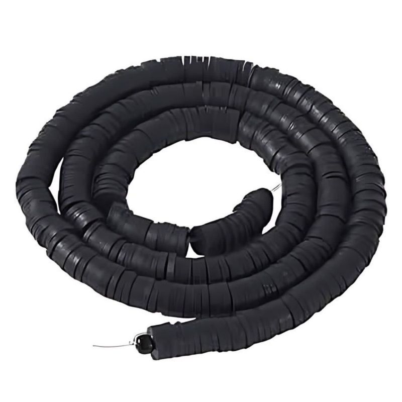 6x1mm Heishi Beads, Black, 380-400pcs, 17&quot; Strand, Polymer Clay, 21gms/0.74oz