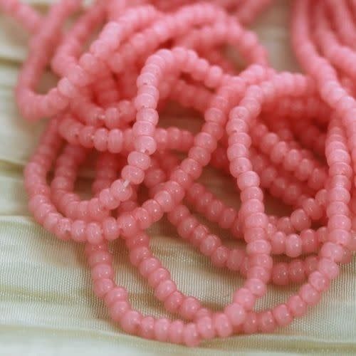 #8 Czech Seed Beads, Salmon Opal Solgel, 6 Strands, Approx 1330 beads, 3x2.5mm, 37gms/1.31oz