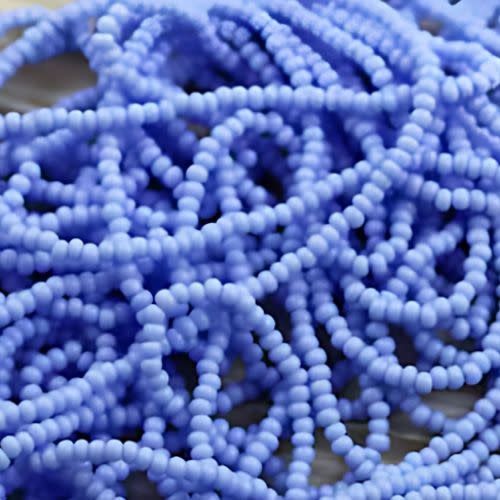 #8 Czech Seed Beads, Opaque Pale Blue, 6 Strands, Approx 1330 beads, 3x2.5mm, 37gms/1.31oz