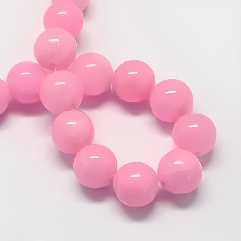 10mm Mountain Jade Pink, 15&quot; Strand, 38 Beads, Round, Dyed, 1mm Hole, Gemstones, 2.29oz