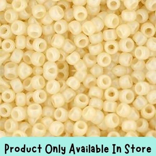 #8 Toho Seed Beads, Hybrid Sueded Gold Opaque Light Beige, 3x3mm, 19 Grams/0.67oz, in store only
