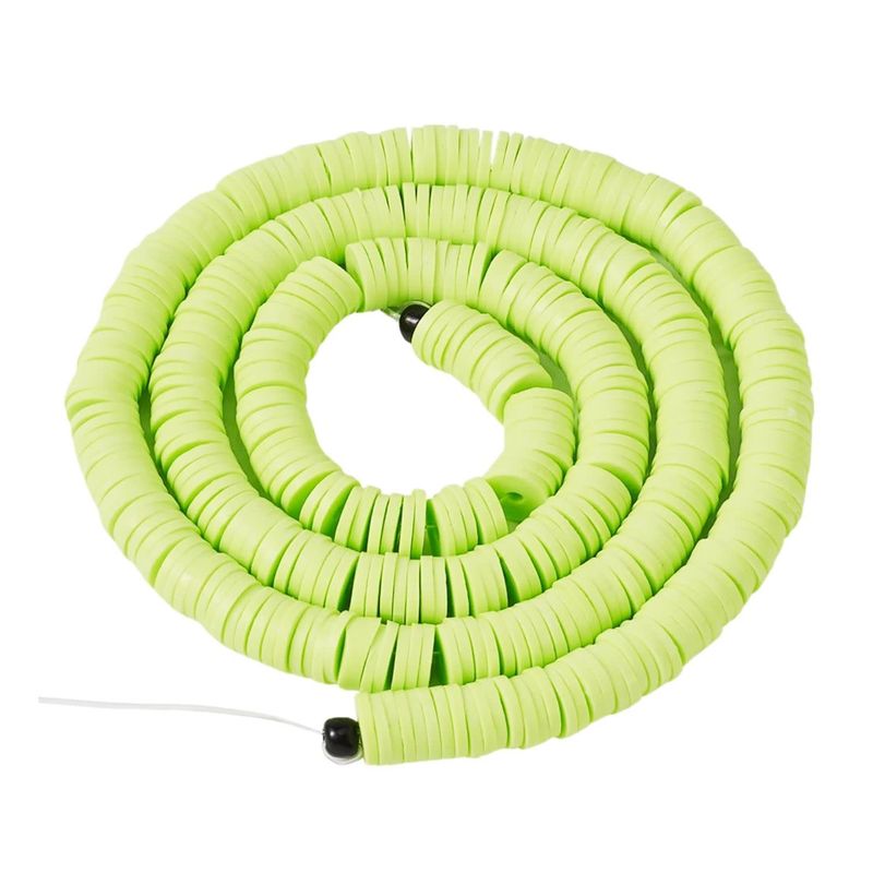6x1mm Heishi Beads, Light Green, 380-400pcs, 17&quot; Strand, Polymer Clay, 21gms/0.74oz