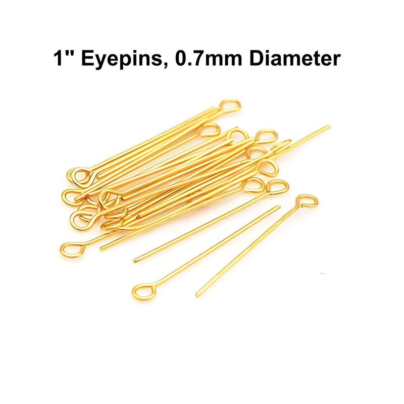 1&quot; GP Stainless Steel Eye Pins, Approx 50pcs, 0.7mm/21 Guage, 2mm Hole, 8gms/0.28oz
