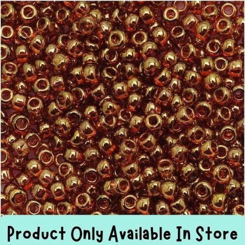#8 Toho Seed Beads, Transparent Gold Luster Pink, 3x3mm, 19 Grams/0.67oz, in store only