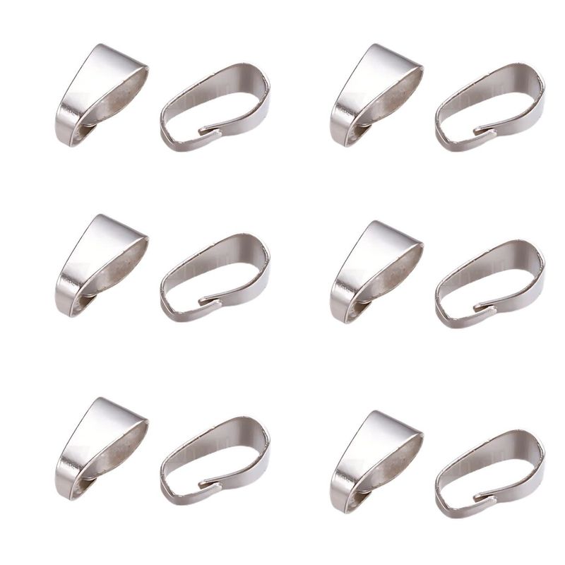 Stainless Steel Snap On Bails, 50pcs, 9x3.5mm, 11gms/0.39oz