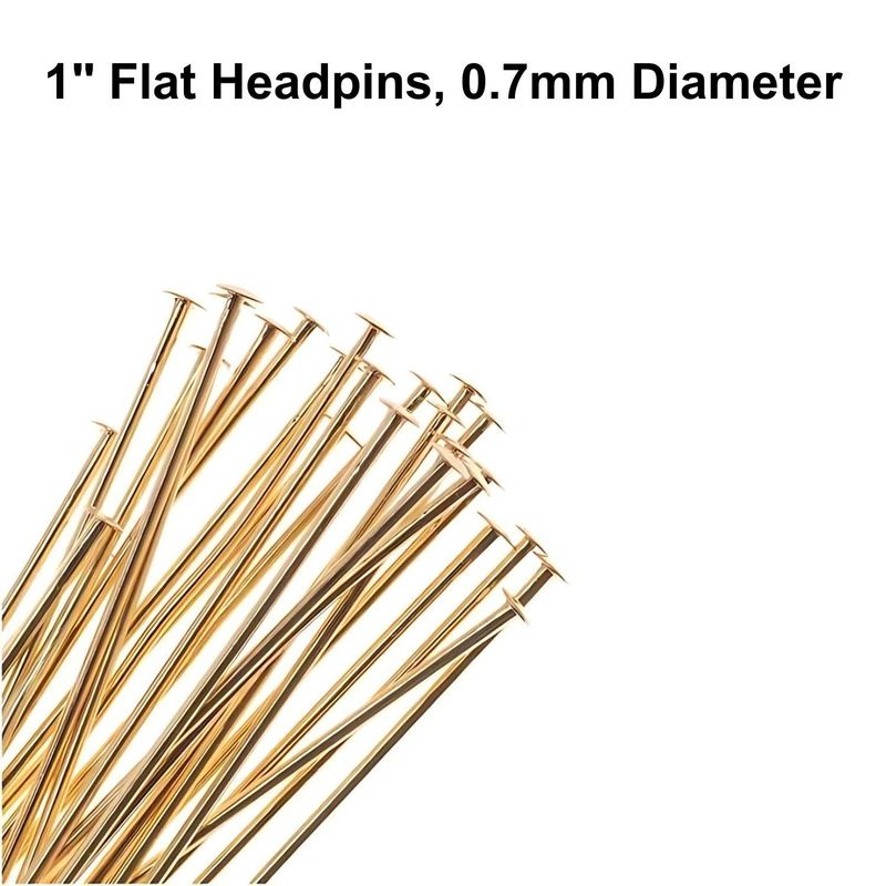 1&quot; GP Flat Stainless Steel Headpins, Approx 60pcs, 0.7mm/21 Guage, 5gms/0.18oz