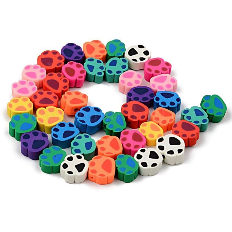 Dog Paws, Approx 40pcs, 7-9x9-11x4mm, Hole 1.5mm, Polymer Clay Beads, 17gms/0.60oz