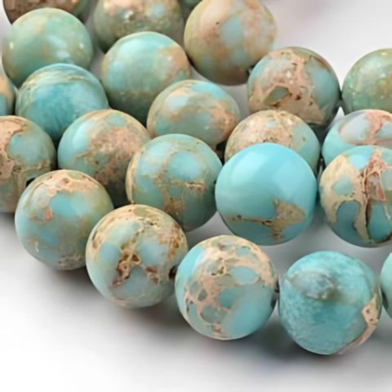 10mm Imperial Jasper, 15&#39;&#39; Strand, 38 Beads, Round, Dyed, 1mm Hole, Gemstones, 2.01oz