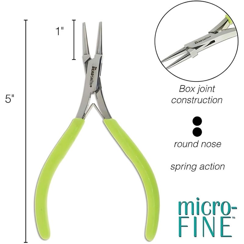 Micro Fine Round Nose Pliers, w/Springs, 1Pc
